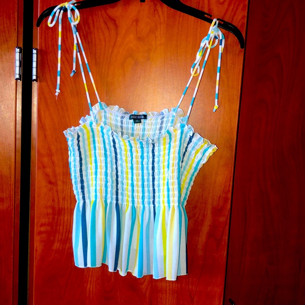 Yellow and blue summer top